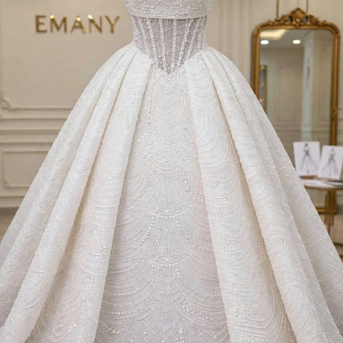 Athena | Crystal Embellished Corset Ballgown with Scalloped Tulle Skirt
